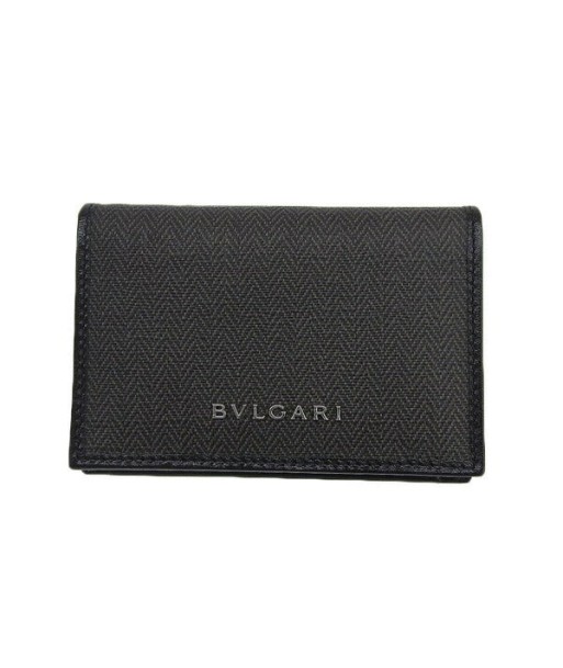 BVLGARI Bvlgari Weekend Card Case Business Holder Black PVC en ligne des produits 