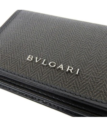 BVLGARI Bvlgari Weekend Card Case Business Holder Black PVC en ligne des produits 