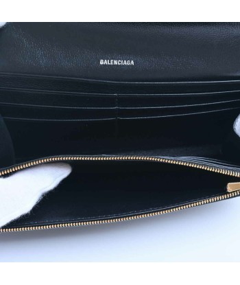 Balenciaga Leather Ville Bi-Fold Wallet Black Découvrez la collection