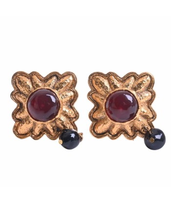 CHANEL Gripova Color Stone Earrings Red / Gold Metal ou a consommer sur place