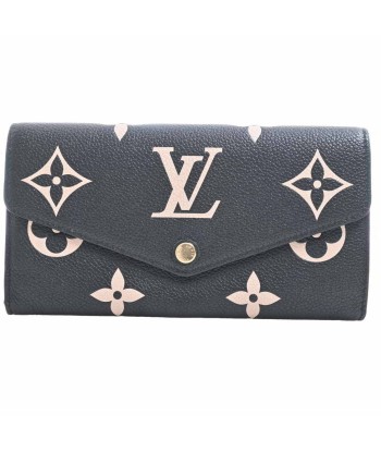 LOUIS VUITTON Louis Vuitton Bicolor Amplant Portofeuil Sara Long Wallet Black / Beige Leather Voir les baskets