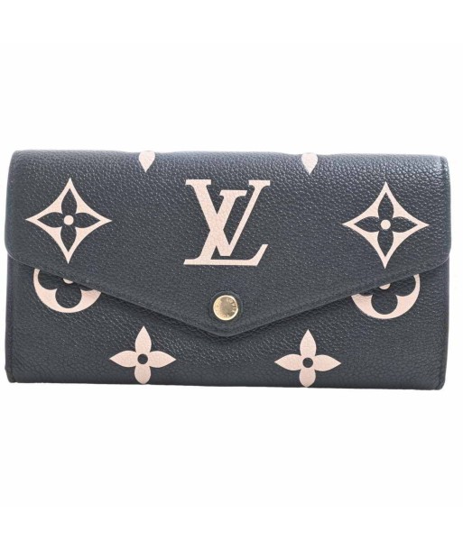 LOUIS VUITTON Louis Vuitton Bicolor Amplant Portofeuil Sara Long Wallet Black / Beige Leather Voir les baskets