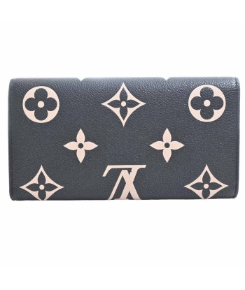 LOUIS VUITTON Louis Vuitton Bicolor Amplant Portofeuil Sara Long Wallet Black / Beige Leather Voir les baskets