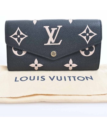 LOUIS VUITTON Louis Vuitton Bicolor Amplant Portofeuil Sara Long Wallet Black / Beige Leather Voir les baskets