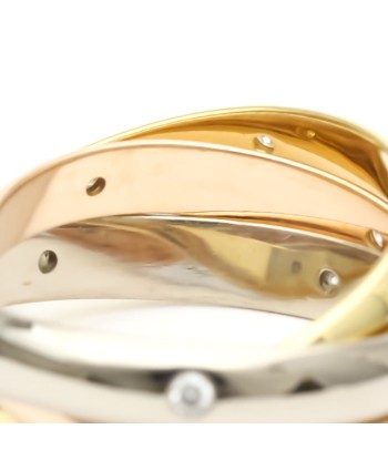 Cartier Trinity Pink Gold (18K)White Gold (18K)Yellow Gold (18K) Fashion Diamond Band Ring Gold rembourrage situé sous