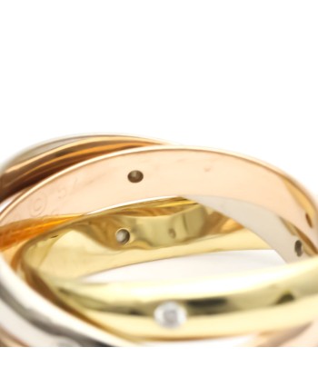 Cartier Trinity Pink Gold (18K)White Gold (18K)Yellow Gold (18K) Fashion Diamond Band Ring Gold rembourrage situé sous