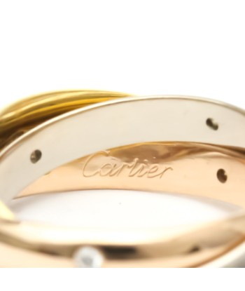 Cartier Trinity Pink Gold (18K)White Gold (18K)Yellow Gold (18K) Fashion Diamond Band Ring Gold rembourrage situé sous