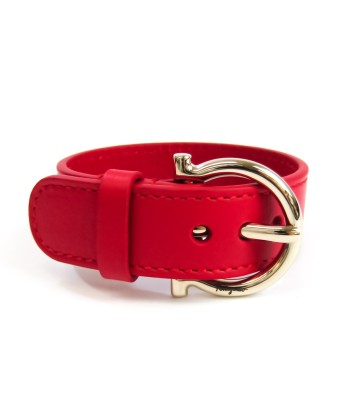 Salvatore Ferragamo Gancini Leather Bangle Red Color france