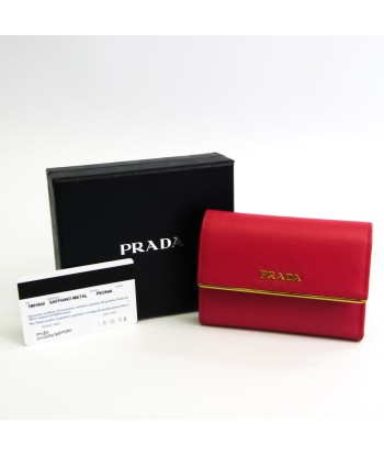 Prada Women's Saffiano Leather Bill Wallet (tri-fold) Pink sur le site 