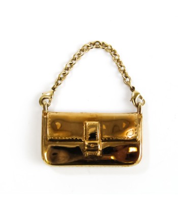 Fendi Bag Motif Charm Keyring (Gold) de pas cher