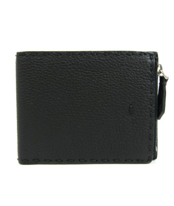 Fendi Selleria Mens Leather Wallet (bi-fold) Black est présent 