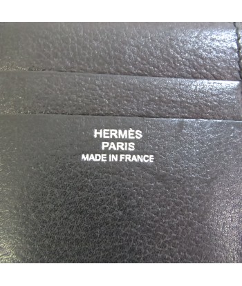 Hermes Euclide Leather Card Case Black la chaussure