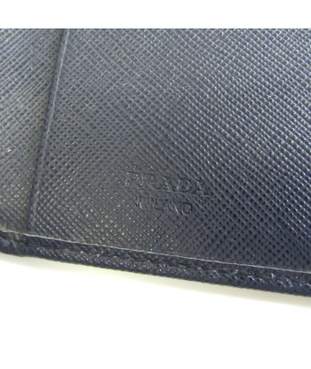 Prada Unisex Leather Key Case Navy sur le site 