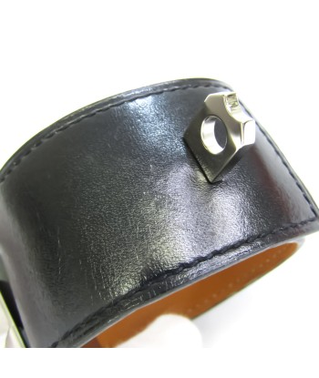 Hermes Collier De Chien Box Calf Leather Bangle BlackSilver français