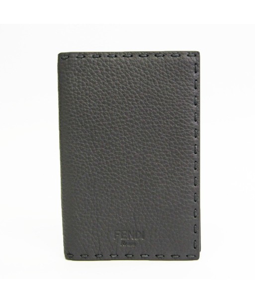 Fendi SELLERIA Leather Passport Cover Gray offre 