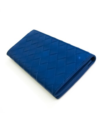 Bottega Veneta Intrecciato Unisex Leather Long Bill Wallet (bi-fold) Blue vente chaude votre 