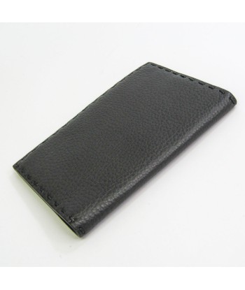 Fendi SELLERIA Leather Passport Cover Gray offre 