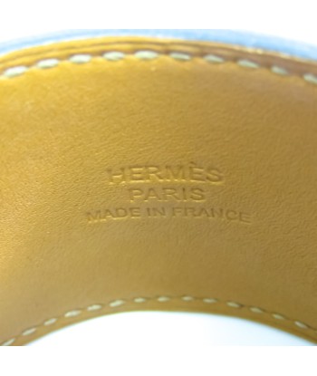 Hermes Collier De Chien Box Calf Leather Bangle BlackSilver français