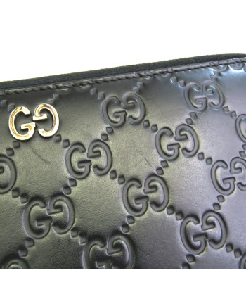 Gucci Guccissima 528100 Mens Leather Long Wallet (bi-fold) Black destockage