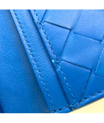 Bottega Veneta Intrecciato Unisex Leather Long Bill Wallet (bi-fold) Blue vente chaude votre 