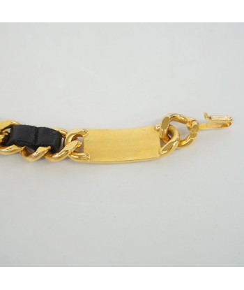 Auth Chanel Belt Chain Belt Lambskin Gold Metal destockage