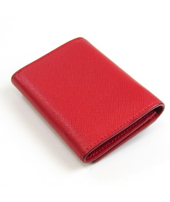 Prada Saffiano 1MH021 Women's Leather Wallet (tri-fold) Red Color de l' environnement