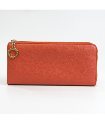 Bvlgari 286303 Women's Leather Long Wallet (bi-fold) Coral Orange,Orange paiement sécurisé