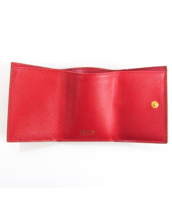 Prada Saffiano 1MH021 Women's Leather Wallet (tri-fold) Red Color de l' environnement