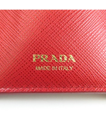 Prada Saffiano 1MH021 Women's Leather Wallet (tri-fold) Red Color de l' environnement