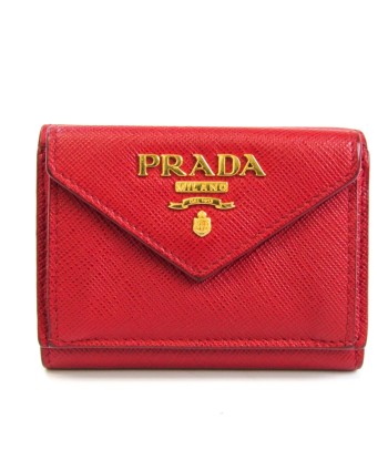 Prada Saffiano 1MH021 Women's Leather Wallet (tri-fold) Red Color de l' environnement