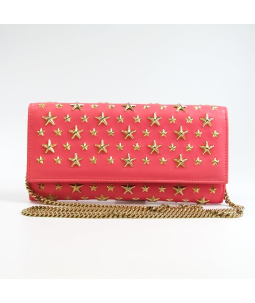 Jimmy Choo MILLA Womens Leather Chain/Shoulder Wallet Pink vente chaude votre 