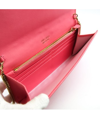 Jimmy Choo MILLA Womens Leather Chain/Shoulder Wallet Pink vente chaude votre 