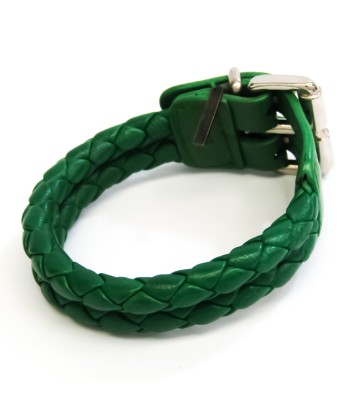 Bottega Veneta Intrecciato Leather Bangle Green Véritable concentré