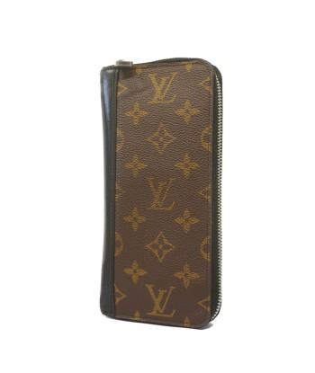 Auth Louis Vuitton Monogram Macassar Zippy Wallet Vertical M60109 Unisex Wallet pas chere