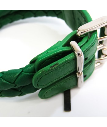 Bottega Veneta Intrecciato Leather Bangle Green Véritable concentré