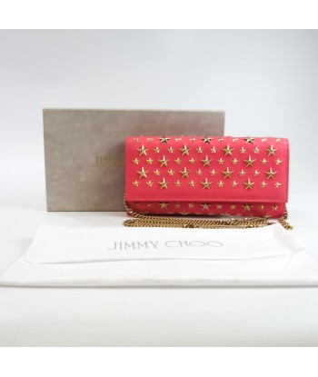 Jimmy Choo MILLA Womens Leather Chain/Shoulder Wallet Pink vente chaude votre 