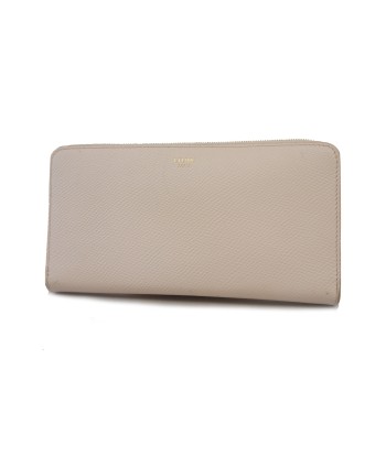 Auth Celine long bi-fold wallet leather pink gold metal en ligne des produits 