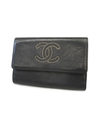 Auth Chanel Bi-fold Wallet Womens Lambskin Wallet (bi-fold) Black l'évolution des habitudes 