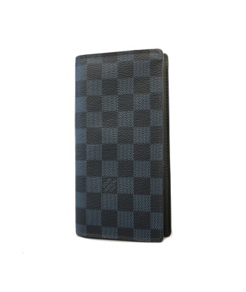 Auth Louis Vuitton Bi-Fold Wallet Damier Cobalt Portofeuil Blaza N63212 en linge