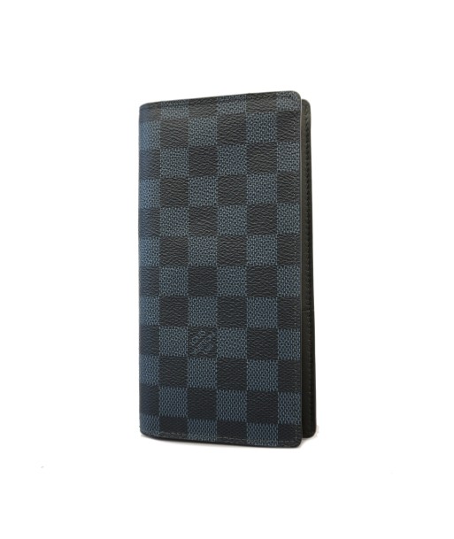 Auth Louis Vuitton Bi-Fold Wallet Damier Cobalt Portofeuil Blaza N63212 en linge