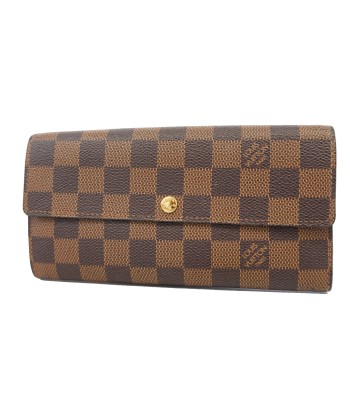 Auth Louis Vuitton Damier Long Bi-fold Wallet Portofeuil Sara N61734 MenWomen la colonne vertébrale