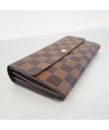 Auth Louis Vuitton Damier Long Bi-fold Wallet Portofeuil Sara N61734 MenWomen la colonne vertébrale