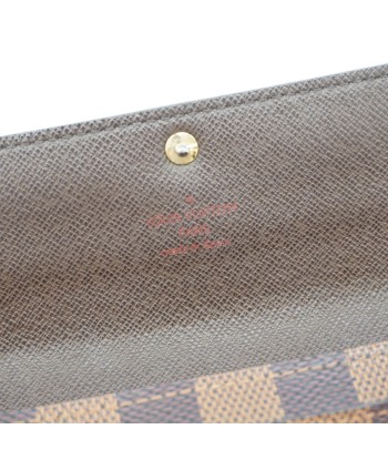 Auth Louis Vuitton Damier Long Bi-fold Wallet Portofeuil Sara N61734 MenWomen la colonne vertébrale