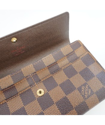 Auth Louis Vuitton Damier Long Bi-fold Wallet Portofeuil Sara N61734 MenWomen la colonne vertébrale