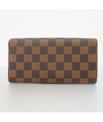 Auth Louis Vuitton Damier Long Bi-fold Wallet Portofeuil Sara N61734 MenWomen la colonne vertébrale