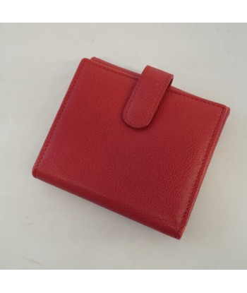 Auth Chanel Tri-Fold Wallet Camellia Leather Red store