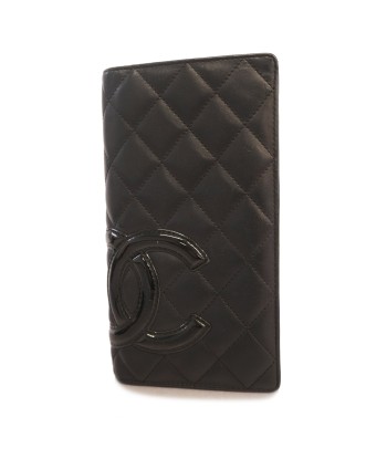 Auth Chanel Cambon Bi-fold Wallet Silver Metal Fittings Womens Leather Wallet Découvrez la collection