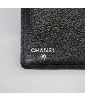 Auth Chanel Camellia Bifold Long Wallet Womens Leather Long Wallet Black Par le système avancé 