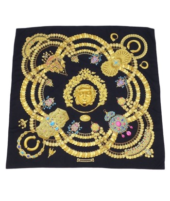 Hermes HERMES Scarf Muffler Carre 90 KOSMIMA (Space) Silk Ladies Black / Yellow d'Europe débarque