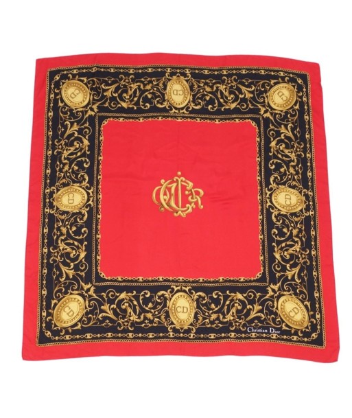 Christian Dior Scarf 100% Silk Ladies Red / Black Comparez plus de prix